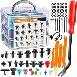 925Pcs Car Push Retainer Clips & Auto Fasteners Assortment -26 Most Popular Sizes Nylon Bumper Fender Rivets with 10 Cable Ties