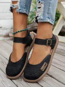 2026 Summer Korean Style Mesh Mary Jane Sandals for Women, Adjustable Buckle, Comfortable Non-Slip Sole, Fashionable and Versatile Mary Jane Shoes
