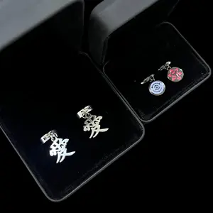 Naruto Anime Dangle Earring Set, Gaara Kanji "Love" Earrings, Uchiha Sharingan Mangekyou Drop Earrings, Stainless Steel Anime Cosplay Jewelry, Hypoallergenic Earrings Gift for Naruto Otaku Fans
