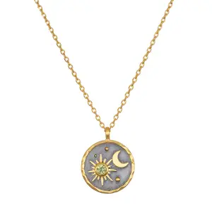 Celestial Birthstone Necklace - August, Featuring the August Birthstone Design