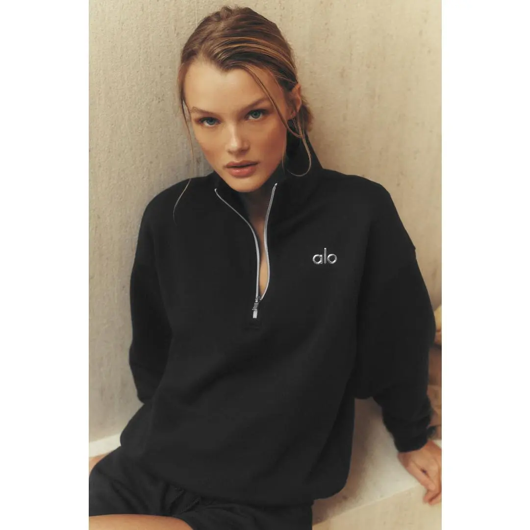 Alo Yoga Accolade 1/4 Zip Pullover - Black (Limited Qty)