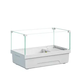 Ultra Clear Glass Turtle Tank Household Turtle Breeding Tank Detachable Small Turtle Basking Platform Glass Tank FG C