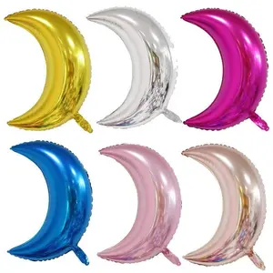 28 Inch Moon Aluminum Film Balloon, Wedding Birthday Party Decoration, Aluminum Foil Moon Balloon, Event Decorations, Festive Atmosphere