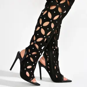Diana- Black thigh high heels