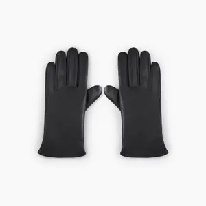 Cider [2 colors, size One Size-One Size] FAUX LEATHER FLEECE-LINED FUZZY GLOVES