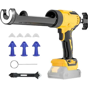 Cordless Caulking Gun Compatible with DeWalt 20V Max Battery (Battery Not Included) 10 oz Electric Caulking Gun with Anti-Drip Function, Auto Retract Function, LED Light, 6 Speed Settings for Filling, Sealing, and Repairing