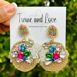 Easter Basket Jeweled Earrings