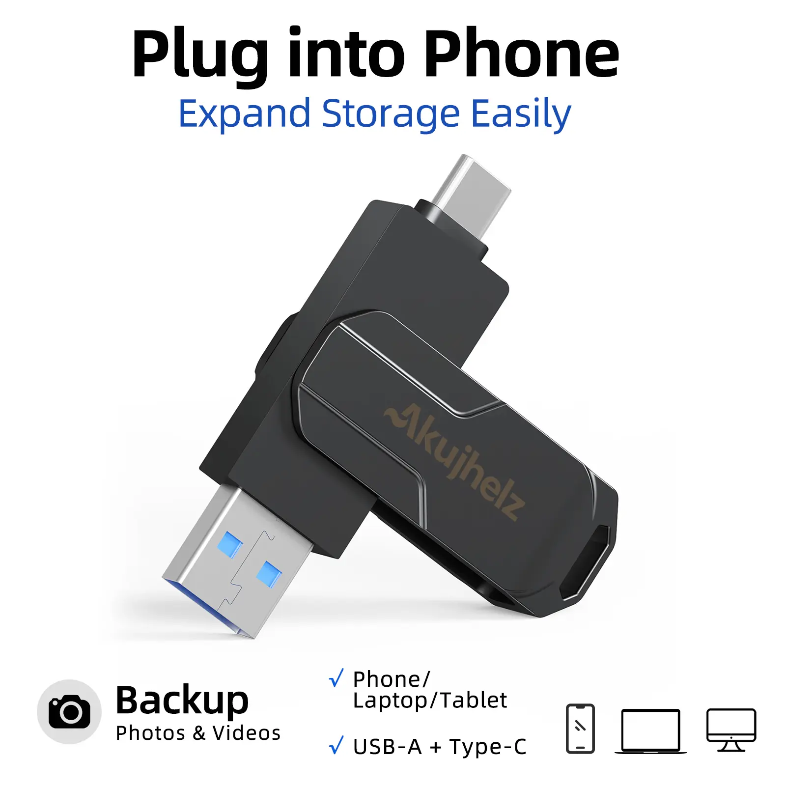 512GB USB flash drive, suitable for mobile phones, photo storage stick, thumb drive - external storage device, USB interface, best-selling product. Compatible with iPhone, Android system, USB C tablets, Pro tablets, and Mac computers. Capacity: 512GB. out