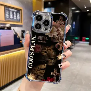 God's Plan Leopard & Psalms 37:5 Bible Verse Phone Case | Four-Corner Cushion Shockproof Cover For iPhone 17 16 15 14 13 12 11 PRO PLUS MAX AIR | Christian Floral Cross Religious Protective Case #IPBW9