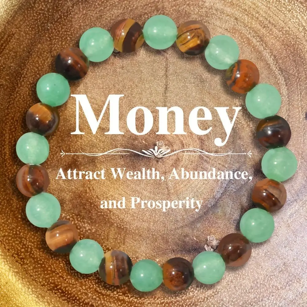 Natural Tiger Eye & Green Aventurine Beaded Bracelet for Women, Premium Elegant Handmade Stone Bracelet, Versatile Hanfu Matching Fashion Jewelry