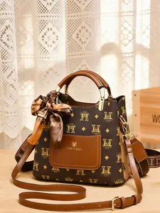 Women's Letter Print Satchel Bag, Luxury Brand Handbag, Letter Printed Handbag, Casual Commuter Tote, Party Bag, Birthday Gift, Mother's Day Present