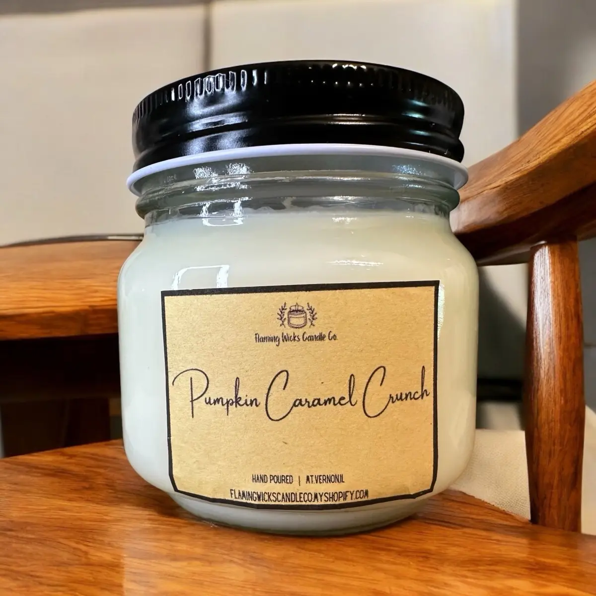 Pumpkin Caramel Crunch Mason Jar Candle