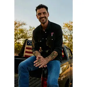 Texas Tech Tailgater Pearl Snap Button Down Long Sleeve Shirt Beveled Logo