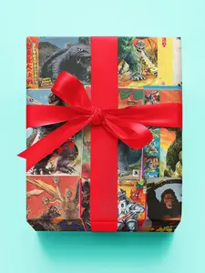 Vintage Godzilla Wrapping Paper – Retro Kaiju Gift Wrap for Birthdays & Holidays - Gift For Friends - Paper Gif - Wrap For Holiday - Draw Paper