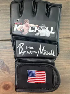 🥊Bryce Mitchell Signed Replica UFC Glove – “Thug Nasty” Inscription – Pristine Authenticated