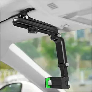 360° Rotatable Car Sun Visor Phone Holder, Retractable Foldable Automotive Rear View Mirror Electronic Device Mount, Multifunction Portable Vehicle Visor Cell Phone Holder