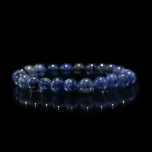 Natural Blue Sodalite Bracelet Gemstone Crystal Beads 4MM-16MM Elastic String for Men Women Energy Healing Reiki Yoga Handmade Jewelry 7.5 Inches Length