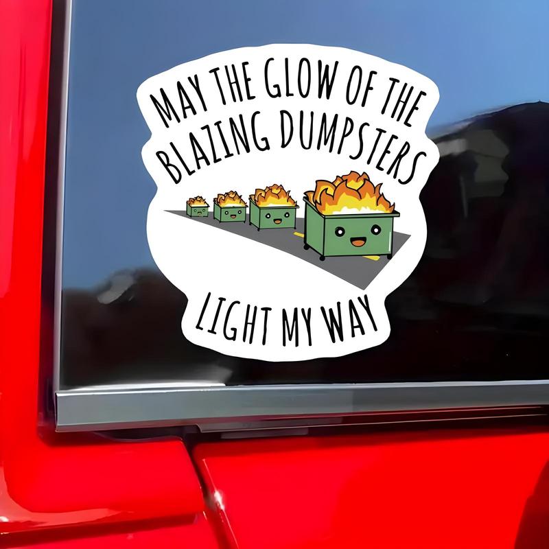 Cartoon Fire Truck Pattern Car Sticker, Windshield Sticker, Funny Car Decal, Universal Car Exterior Decoration Accessories for Car, Laptop, Refrigerator, Luggage