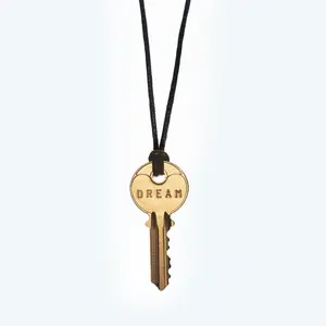 Classic Key Black Cord Necklace