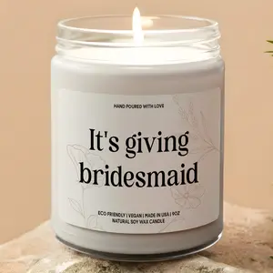 MAKEAGIFT It's Giving Bridesmaid Candle, Bridesmaid Gift Candle, Bridal Party Gift, Bridesmaid Thank You Gift, Wedding Day Gift For Bridesmaid