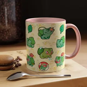 Poke Grass Starter Mug #1 : Anime Gaming Kawaii Gift Personalized ceramic mug gaming home decor anime
