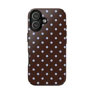 Brown & Blue Polka Dot Phone Case, Compatible With IPhone 17/16/15/14/13/12/11 Pro Max For iPhone13