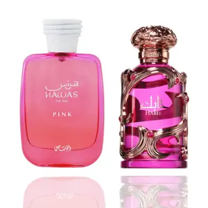 Lattafa Women's Hawas Pink + Habik 2-Piece Fragrance Bundle, Fruit Floral Scent
