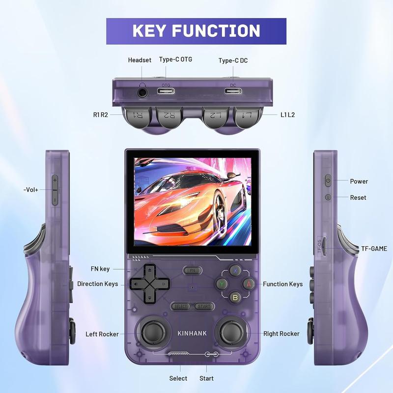 K36 Portable Retro Game Console 64G Built in 16000+ Games, 3.5-inch Screen Linux System Portable Pocket Video Player Handheld Protection