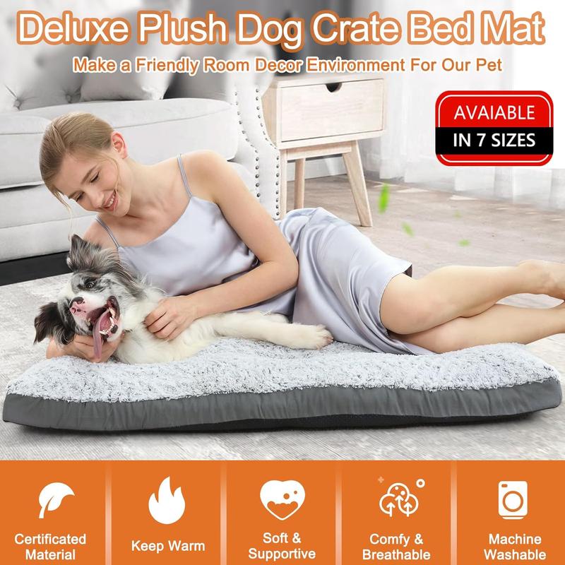 POCBLUE Gray L Dog Bed Ultra-Soft Comfortable Anti-Slip Pet Bed for All Seasons Seasonal Comfort Ultra-Plush Non-Skid Bottom