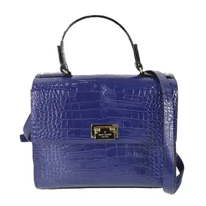 Kate Spade Women's Knightsbridge Croco-Emobssed Leather Doris Large Satchel, Asilah Blue