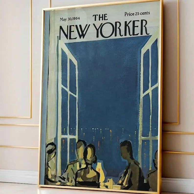 1964 Vintage New Yorker Cover Photo Poster, High-Res Fade-Resistant Luster Paper Print, Classic Crafted Wall Decor, Eco-Friendly Fantasy Decoration for Kid Room, Classroom