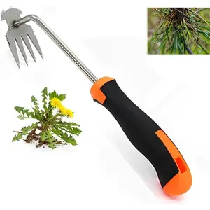Weed Puller Tool, 2024 New Durable Garden Weed Pulling Tool, Portable Garden Weeder Tool for Vegetable Gardening Backyard Farm Planting & Weeding (Rubber Handle) (Rubber Handle, primary colour)