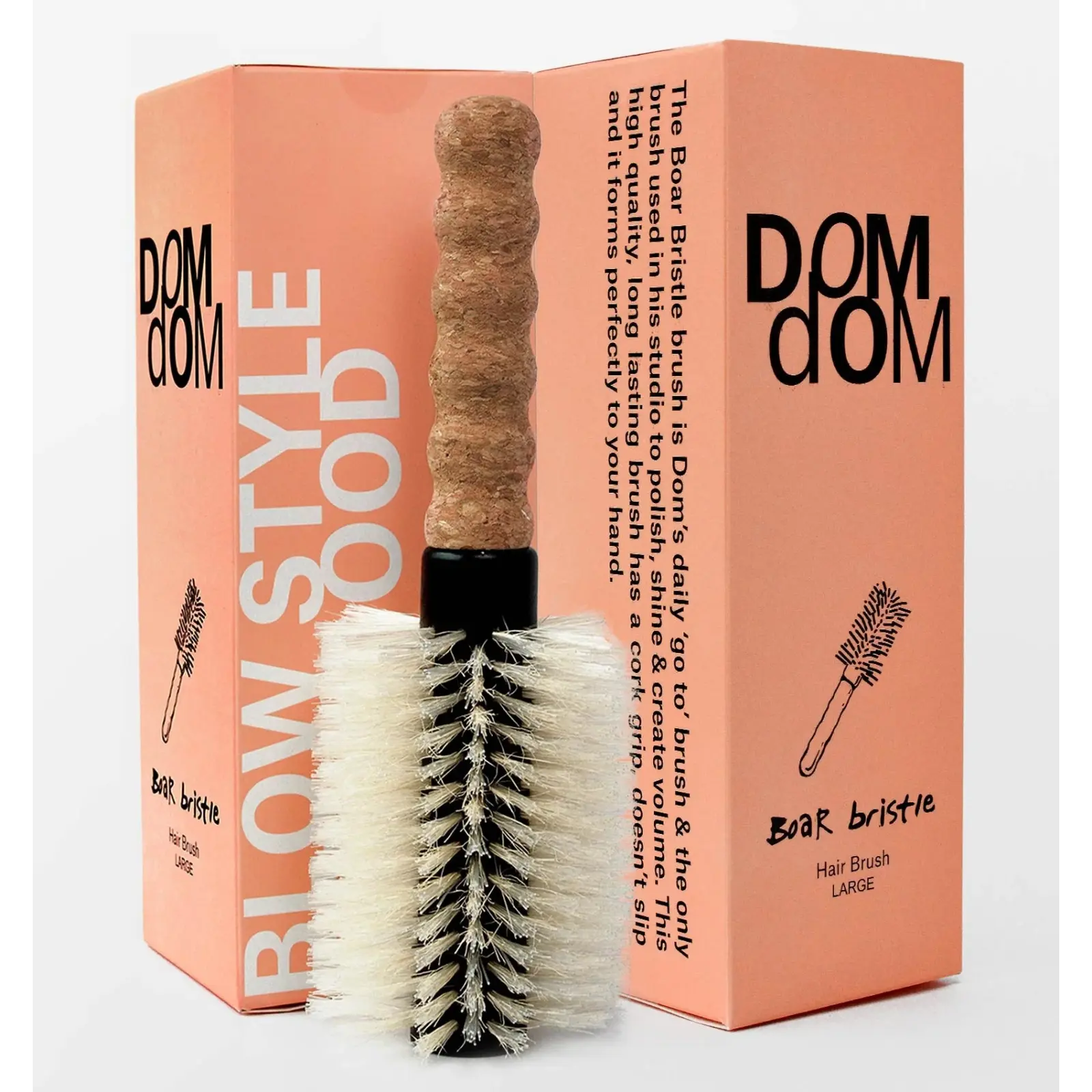 dom dom Large Round Boar & Nylon Bristle Brush