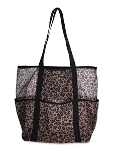 Leopard Mesh Beach Tote for Women - Perfect for a Day Out by the Ocean