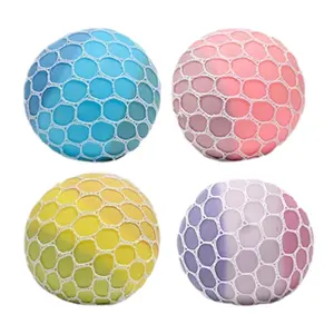 Explorinox Mesh Squeeze Ball Honeycomb Grip Soft TPR Colorful Gradient Stress Relief Sensory Toy for Anxiety Relief Hand Exercise Bouncy Ball 6 cm Diameter Eco-Friendly Non-Toxic Portable