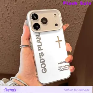 God's Plan Phone Case Cross Pattern Religious Art Fashion TPU Laser Craft Anti-Drop Case for iPhone 17 16 15 14 13 12 11 Samsung Galaxy S25 S24 S23 S22