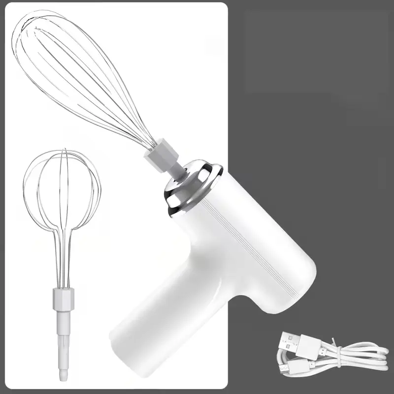 Mini Wireless Electric Hand Mixer - Cordless Metal Handheld Whisk for Baking Enthusiasts, 3-Speed Mode, Detachable, Rechargeable, Flexible Wire Structure, Quick Assembly, Long Service Life, Easy to Clean for Egg Whipping & Cake Mixing, Effortless Baking