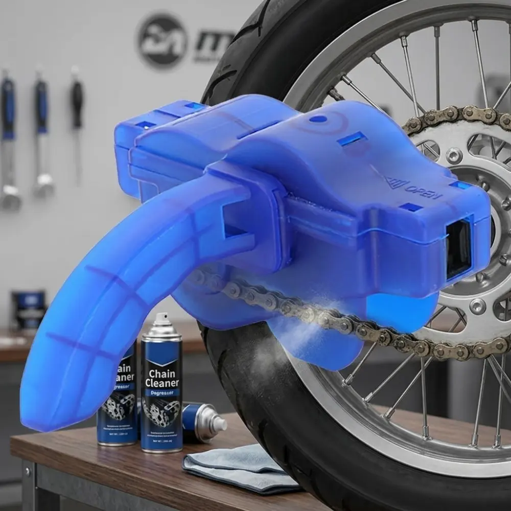 Quick Release Bike Chain Cleaning Kit: Scratch-Proof Design, Efficient Chain Degreaser & Anti-Rust, Universal Maintenance Tool for Mountain & Road Bicycles, Bicycle Cleaning Tools