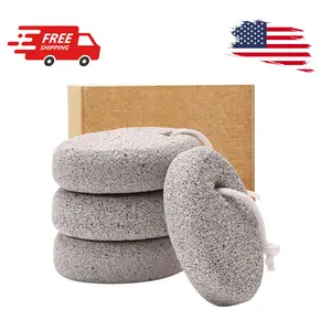 4-Pack Natural Pumice Stone for Feet, Borogo Lava Pedicure Tools Hard Skin