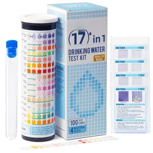 17 in 1 Water Testing Kits for Drinking Water, 100 Strips + 4  Tests, Tap and Well Water Test Kit Easy to Test and Read for Hardness, Lead, Iron, pH, Copper,  and More