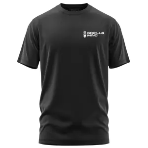 Gorilla Mind Basic Logo Tee - Black Short Sleeve Fitted Crew Neck Casual Unisex T-Shirt for Daily Wear