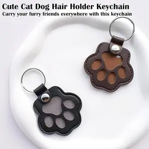 Buy one get one Pet Fur Keepsake Keychain - Memorial Gift for Dog Cat, Paw Print Charm to Hold Fur, Loss of Pet Sympathy Gift, Remembrance Jewelry for Pet Lovers
