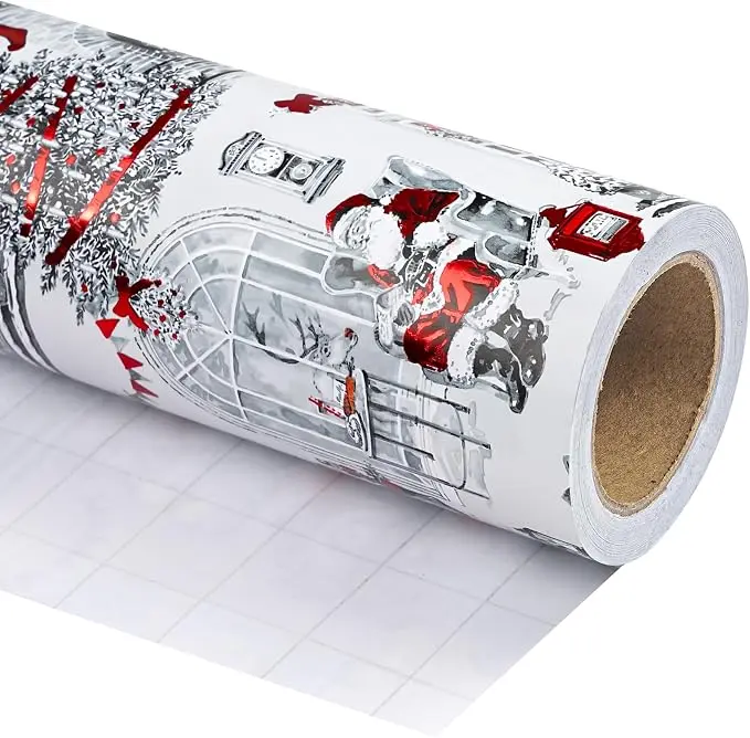 WRAPAHOLIC Christmas Wrapping Paper Roll, Holiday Gift Wrap Collection with Santa, Nutcracker, Tree, Bow, Sports & Gaming Designs, Festive Xmas Paper for Kids, Family Gifts, Party Celebration,17 Inch x 16.5 Feet