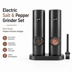 Battery Powered Salt & Pepper Grinder Set – Modern, Stylish, Easy-to-Use