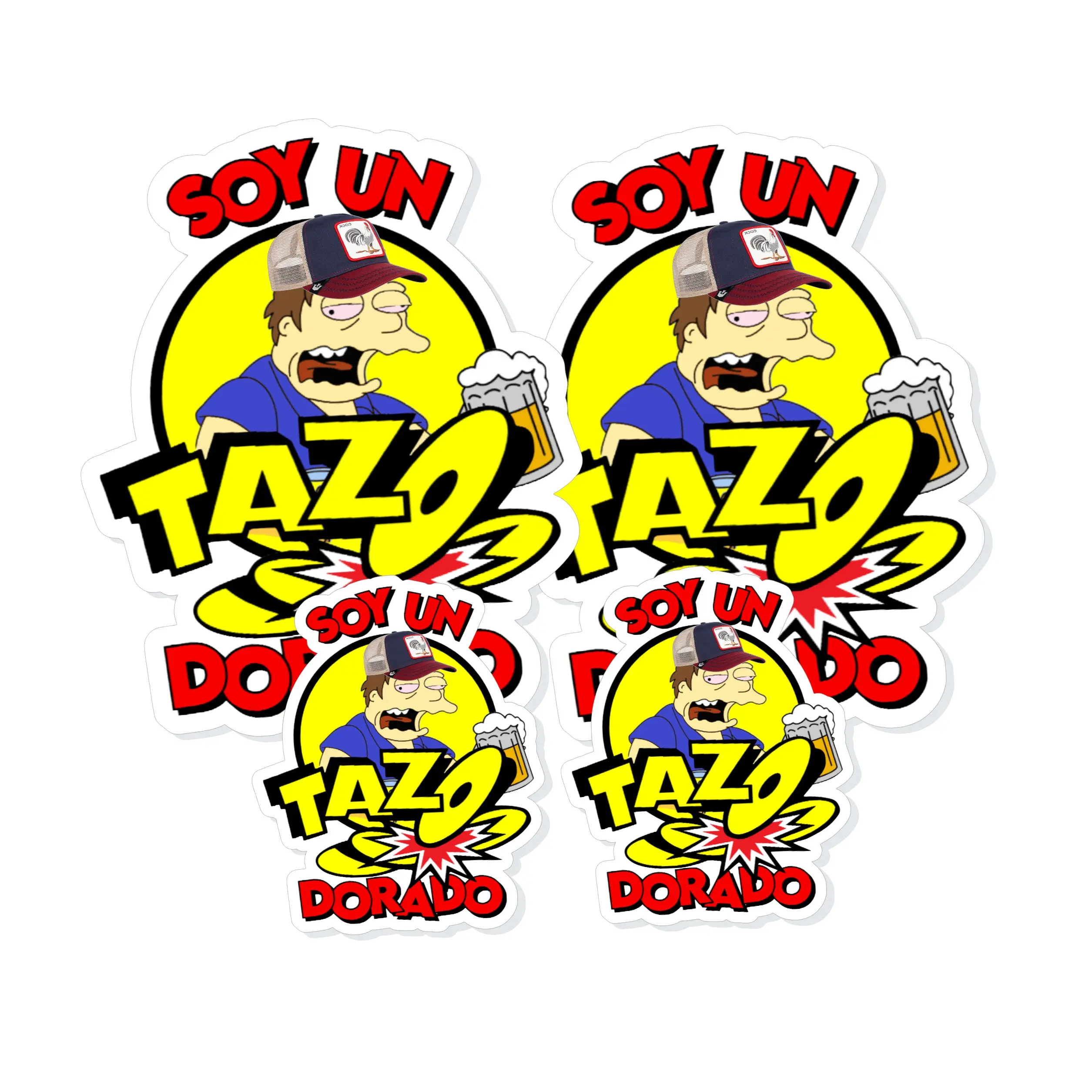 Mexican-Themed TAZO DORADO Funny Parody Sticker Pack – 10 Pieces of Hilarious Vinyl Decals Decor Decorative Decor Decorative Art Colorful Paper Material