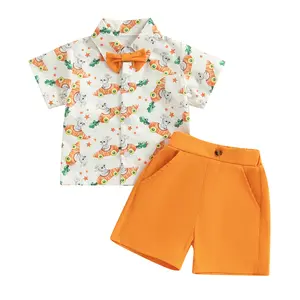 Baby Boy Easter Outfit Toddler Boy Easter Outfit Carrot Car Bunny Shirt Shorts Gentleman Outfit boy Summer Clothes