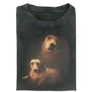 The Dachshund Dog Portrait Meme Graphic Tee, Vintage Retro Funny Parody T-Shirt, Unisex Cringe Cute Humor Shirt, Menswear Womenswear Streetwear, Gift for Men, Gift for Women, Crew Neck T-shirt, Trending T-shirt