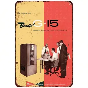 Vintage Style Aluminum Digital Computer Display Sign for Home Office Decor