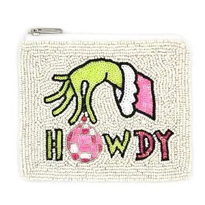 Beaded Holiday coin purse