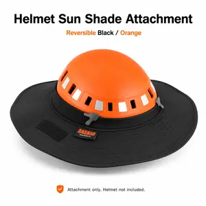 BARHAR Helmet Sun Shade Attachment, Reversible Wide Brim Hard Hat Sun Shade, Water-Resistant Helmet Visor Accessory for Outdoor Work, Construction, Landscaping, Climbing, Hiking